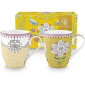 Pip studio Mok Home Mugs Large Lily & Lotus Yellow (Set van 2)