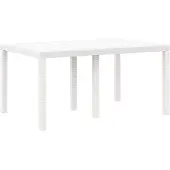 vidaXL Tuin Tafel Wit 150 x 100 x 73 cm poly rattan