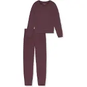 Schiesser Pyjama ' Casual Feel ' donkerbruin / lila / aubergine