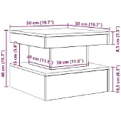 vidaXL Salontafel met LED-verlichting, zwart, eikenlook, 50x50x40 cm