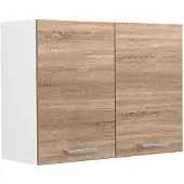 Vicco Glazen keukenkast R-Line, Sonoma/Wit, 80 cm
