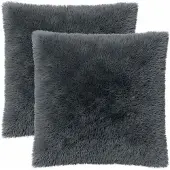 vidaXL Kussen 2 st HEERLEN Antraciet 60 x 60 cm PV Fleece