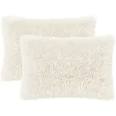 vidaXL Kussen 2 st HEERLEN Wit 30 x 50 cm PV Fleece