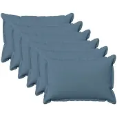 vidaXL Kussen met kussen HOUTEN 6 st Jeans Blauw Faux Linnen