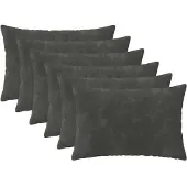 vidaXL Kussensloop 6 st HEERLEN Antraciet 30 x 50 cm Microfiber Fleece
