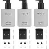 Blomus Kirei glasflessen inkl. wandhouder 3-pack Wit, te monteren met schroeven