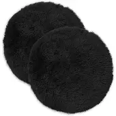 vidaXL Kussen 2 st HEERLEN Zwart Ø 30 cm PV Fleece