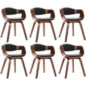 vidaXL Eetkamerstoelen 6 st gebogen hout en kunstleer
