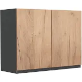 Vicco Glazen keukenkast R-Line, Goudkleurig Eiken/Antraciet, 80 cm