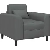 vidaXL Fauteuil Donkergrijs Stof