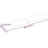 vidaXL Tafelblad natuurlijke rand 180x40x(2-6)cm eikenhout donkerbruin