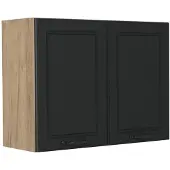 Vicco Glazen keukenkast R-Line, Antraciet landelijk/Goudkleurig Eiken, 80 cm