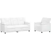 vidaXL Bankstel 2 pcs Wit Kunstleer