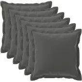 vidaXL Kussensloop 6 st HOUTEN Antraciet 80 x 80 cm Polyester