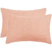 vidaXL Kussensloop 2 st HEERLEN Roze 50 x 80 cm Bouclé