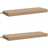 vidaXL Bankkussens SOEST 2 st 100% Polyester Zand 110 x 40 x 8 cm