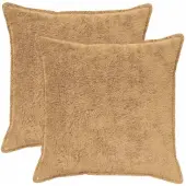 vidaXL Kussensloop 2 st HOUTEN Taupe 80 x 80 cm Nep Konijnenbont