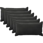 vidaXL Kussensloop 6 st HOUTEN Zwart 40 x 80 cm Fluweel