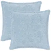 vidaXL Kussensloop 2 st HOUTEN Lichtblauw 50 x 50 cm Nep Konijnenbont