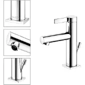 Keuco IXMO - 1-hendel wastafelmengkraan met waste, chroom 59502011000