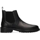 Manfield Zwarte leren chelsea boots | Maat 40