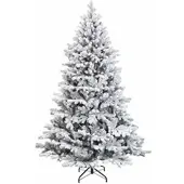 vidaXL Kunstmatige Hinged Kerstboom 210 cm PVC en Metalen Groen en Wit