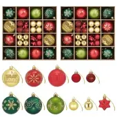 vidaXL Kerstballenset 88 st Rood, goud en groen Ø 6 cm Kunststof