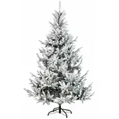 vidaXL Kunstmatige Hinged Kerstboom 120 cm PVC en Metalen Groen en Wit