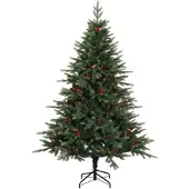 vidaXL Kunstmatige Hinged Kerstboom 210 cm PVC en Metalen Groen