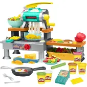 Play-Doh Supersissende Keukenspeelset - met echte kookgeluiden - inclusief 8 potjes klei