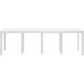 vidaXL Tuintafel, wit, 250 x 100 x 73 cm, polyrotan