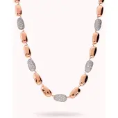 Bronzallure Pave' And Metal Alterned Necklace Wsbz02515 WSBZ02515.WR Brons 38
