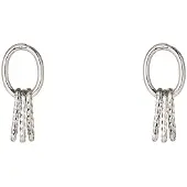 Go Dutch Label Oorknoppen 3 Ovals Stud Zilverkleurig