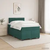 vidaXL Boxspringbed met matras Donkergroen 120 x 190 cm Fluweel