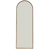Sweeek - Staande boogspiegel hout en staal 170cm walnoot -