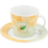 Lubiana Doek Porseleinen Kop & Schotel 300ml Groen Blad