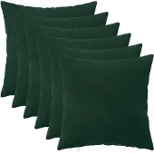 vidaXL Kussensloop 6 st HEERLEN Donkergroen 30 x 30 cm fluweel