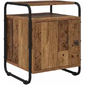 vidaXL Nachtkastje Oud hout Bewerkt hout