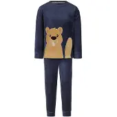 Charlie Choe pyjama met borduursels en print - blauw Jongens Katoen Ronde hals - maat 146/152