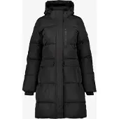 Kjelvik lange dames winterjas gewatteerd zwart maat XL
