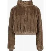 TwoDay dames bomber jas met imitatiebont bruin maat XL