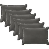 vidaXL Kussen met kussen HOUTEN 6 st Donkergrijs fluweel