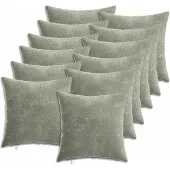 vidaXL Kussensloop 12 st HEERLEN Groen 40 x 40 cm Chenille Stof