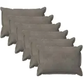 vidaXL Kussensloop 6 st HOUTEN Lichtgrijs 40 x 60 cm Fluweel