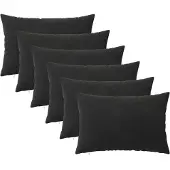 vidaXL Kussensloop 6 st HEERLEN Zwart 30 x 50 cm fluweel
