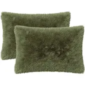 vidaXL Kussen 2 st HEERLEN Groen 50 x 70 cm PV Fleece