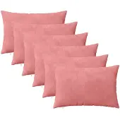 vidaXL Kussensloop 6 st HEERLEN Roze 30 x 50 cm fluweel