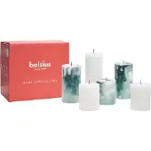 Bolsius - Marmer kaarsen set - Marble - Malachite Green - 6 stuks
