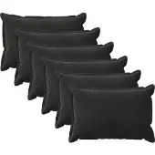 vidaXL Kussensloop 6 st HOUTEN Zwart 50 x 75 cm Fluweel