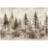 WALLARENA - Fotobehang - 250x175 cm - Bos beige aquarel slaapkamer woonkamer vliesbehang